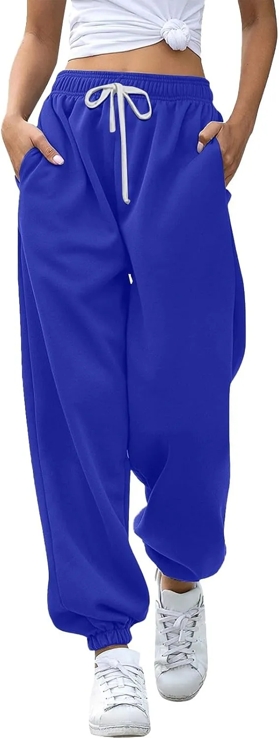 2025 Cinch Bottom Sweatpants for Women Casual High Waisted Pockets Joggers Sport Workout Active Baggy Lounge Trousers