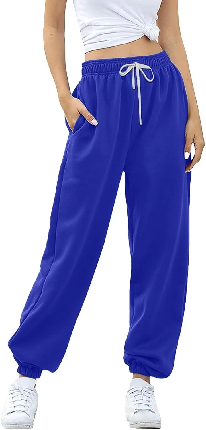 2025 Cinch Bottom Sweatpants for Women Casual High Waisted Pockets Joggers Sport Workout Active Baggy Lounge Trousers