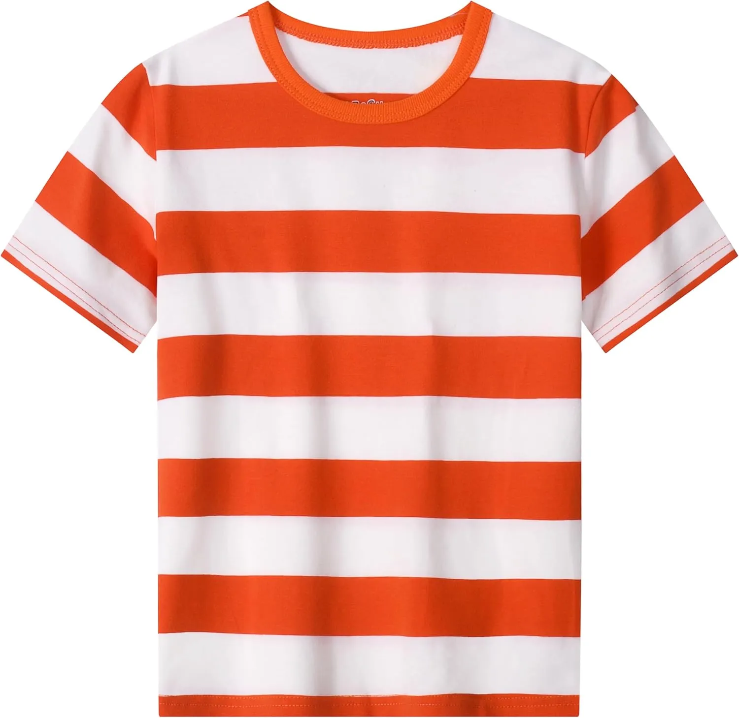 ABeCue Toddlers and Boys' Short Sleeve Crew Neck Striped T-Shirt 2T-Large