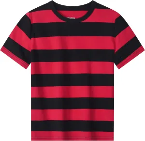 ABeCue Toddlers and Boys' Short Sleeve Crew Neck Striped T-Shirt 2T-Large