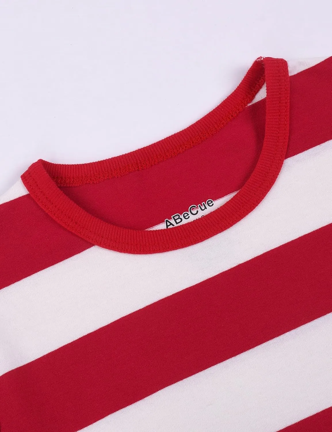 ABeCue Toddlers and Boys' Short Sleeve Crew Neck Striped T-Shirt 2T-Large