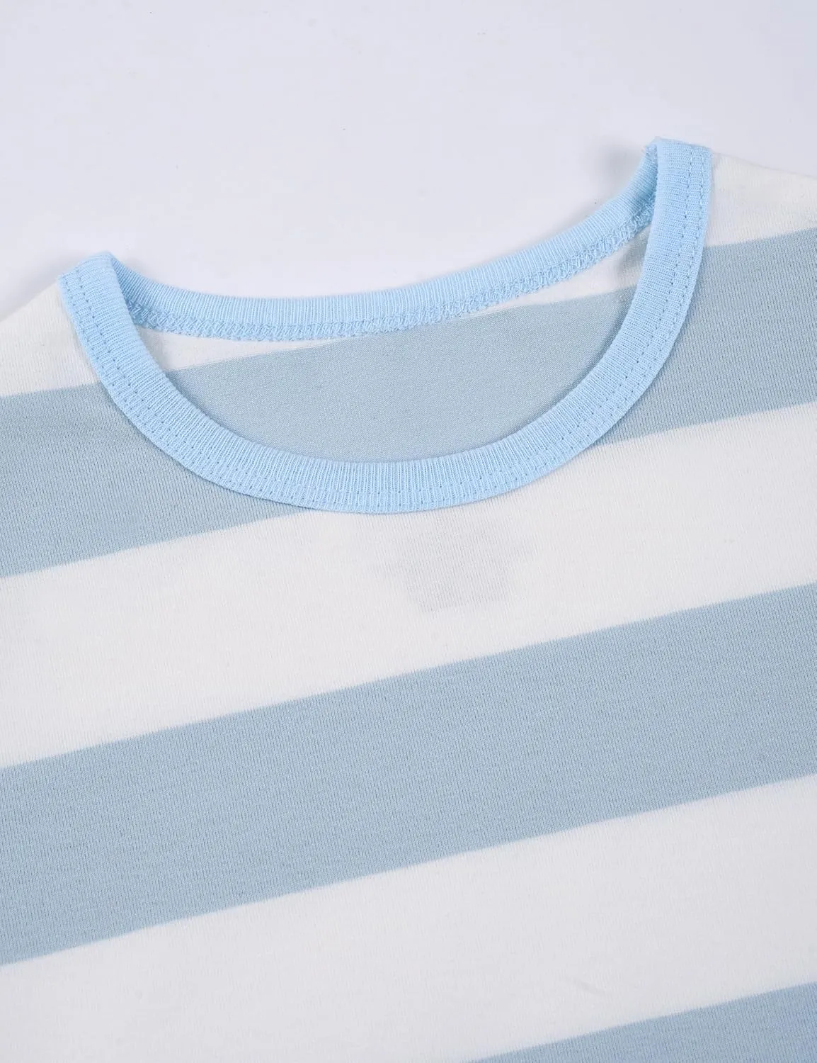 ABeCue Toddlers and Boys' Short Sleeve Crew Neck Striped T-Shirt 2T-Large