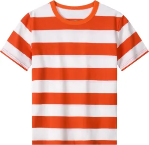 ABeCue Toddlers and Boys' Short Sleeve Crew Neck Striped T-Shirt 2T-Large