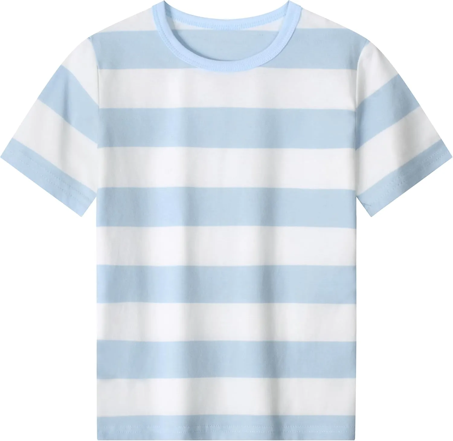 ABeCue Toddlers and Boys' Short Sleeve Crew Neck Striped T-Shirt 2T-Large