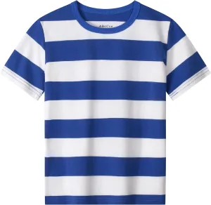 ABeCue Toddlers and Boys' Short Sleeve Crew Neck Striped T-Shirt 2T-Large