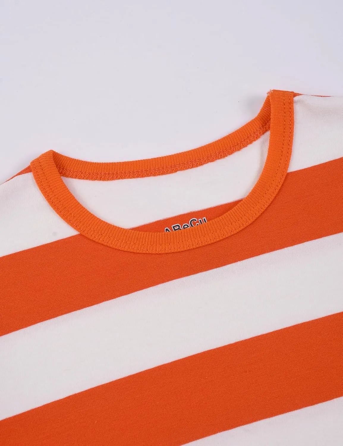 ABeCue Toddlers and Boys' Short Sleeve Crew Neck Striped T-Shirt 2T-Large