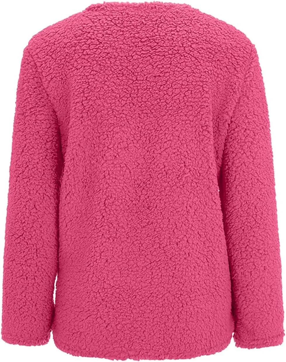 Akklian Fuzzy Jacket Women Open Front Fleece Sherpa Jackets Long Sleeve Button Chunky Knit Coats with Pockets Winter Cardigan