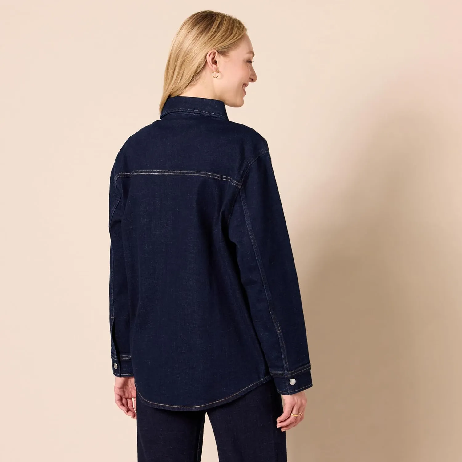 Amazon Essentials Women's Oversized-Fit Heavyweight Denim Shirt Jacket