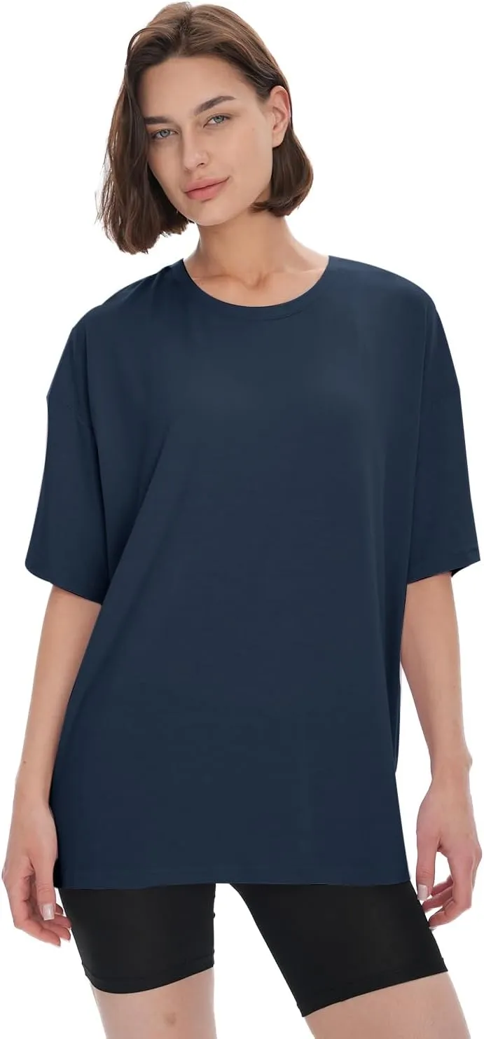 BAMBOO COOL Womens Oversized T Shirts Short Sleeve Tees Loose Fit Tops for Ladies Trendy Clothes
