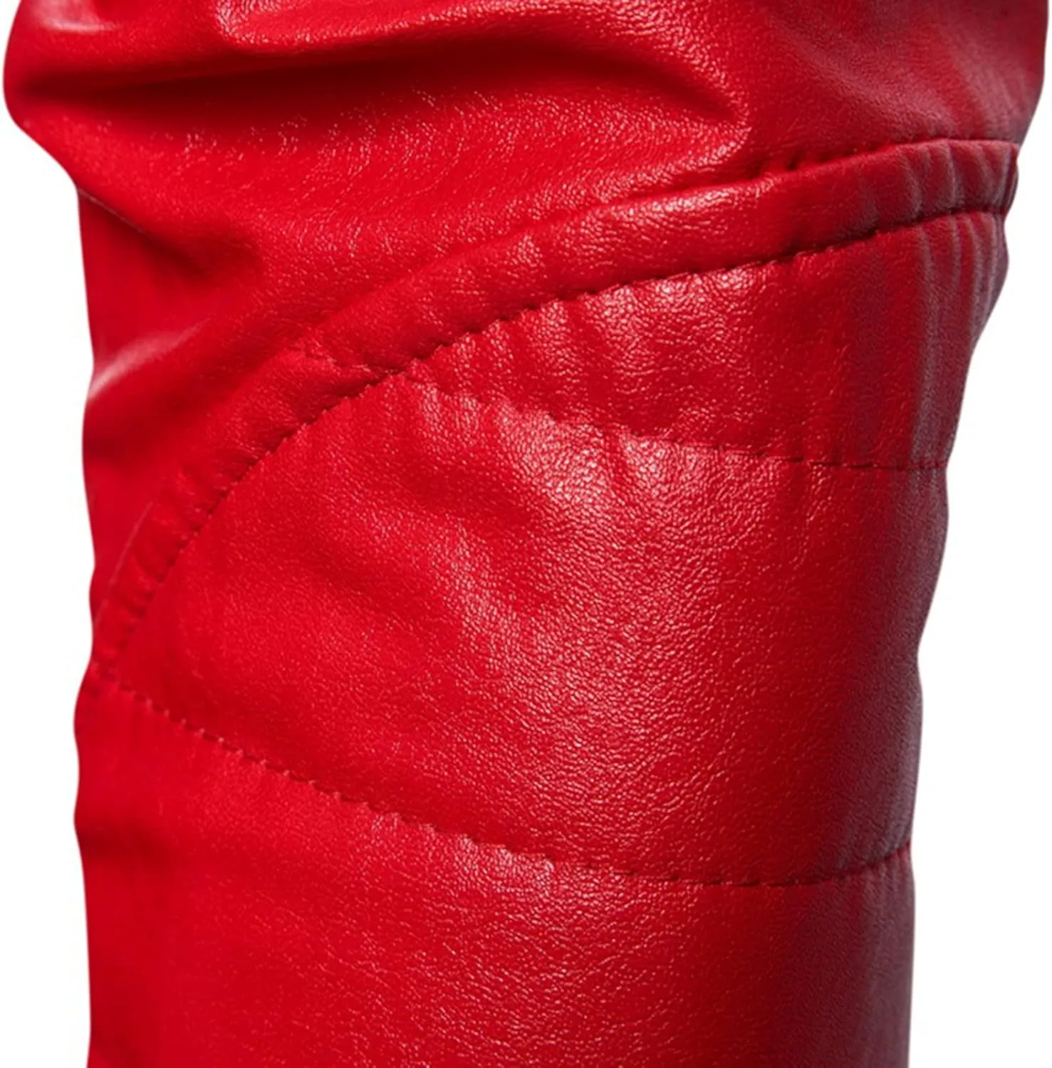 Black Leather Jacket Men Trendy Stand Collar Slim Fit Faux Leather Jacket Zip-Up Motorcycle Biker Bomber Coat