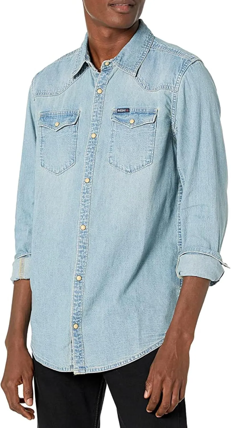 Buffalo David Bitton Men's Stanley Long Sleeve Button Down Denim Shirt