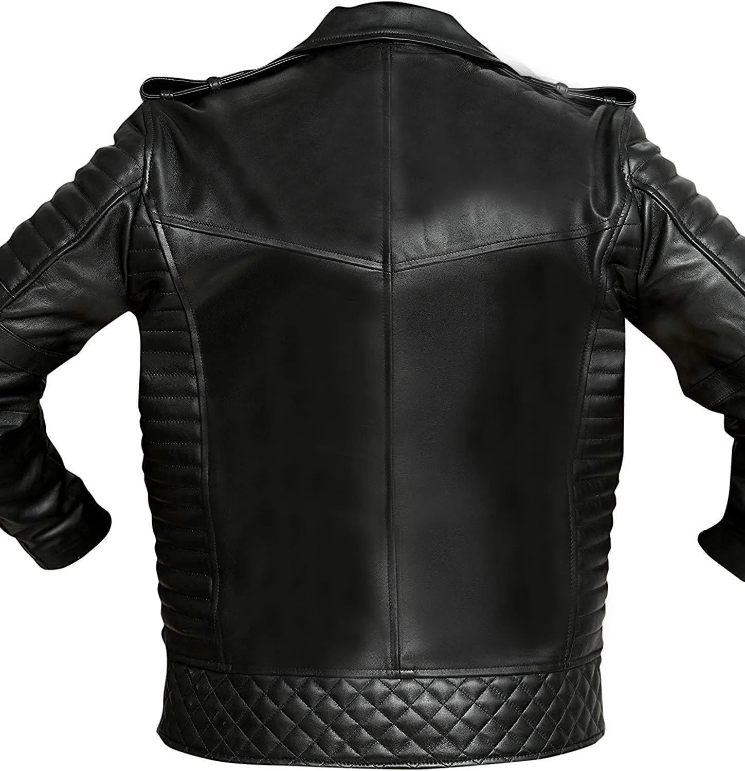 Cafe Racer Distressed Mens Lambskin Leather Jacket - Genuine Men Leather Jacket - Mens Leather Biker Jacket
