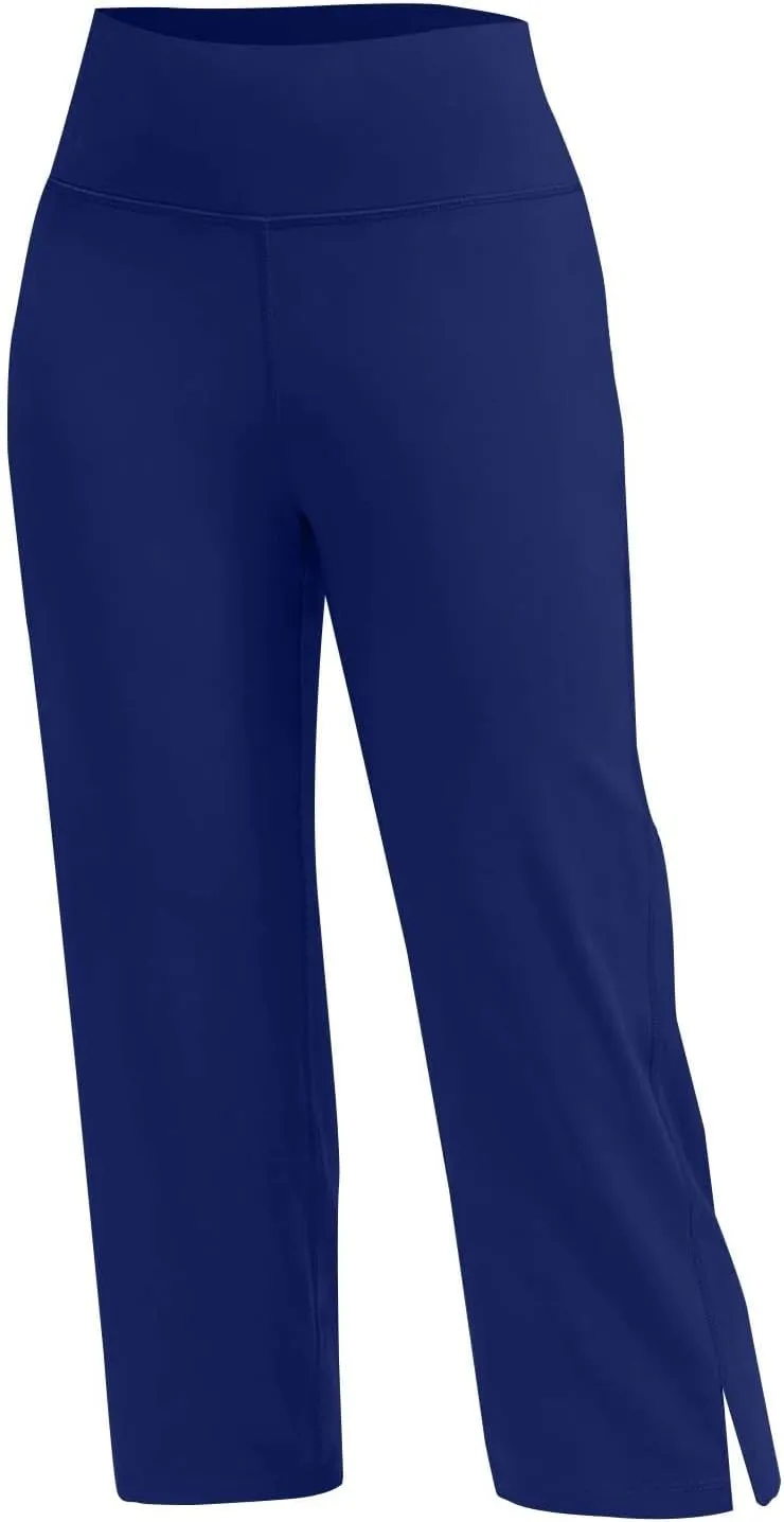 Capri Pants for Women Dressy Casual Stretch Wide Leg Yoga Dress Capris Summer Loose Split Work Crop Pant with Pocket