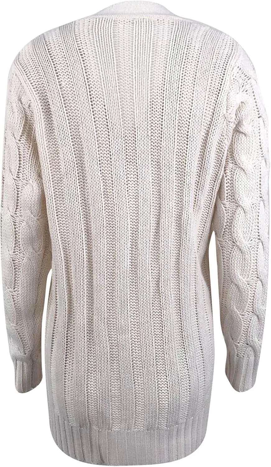 Cardigan for Women Sweaters Chunky Plus Size Long Sleeve Open Front Tops Cable Knit Coat with Pockets Button Outerwear