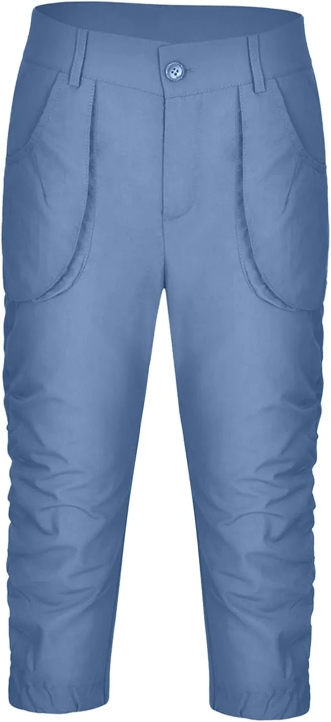 Cargo Capris for Women 2025 Summer Plus Size Casual Elastic Waist Cropped Pants Lightweight Comfy Capri with Pockets