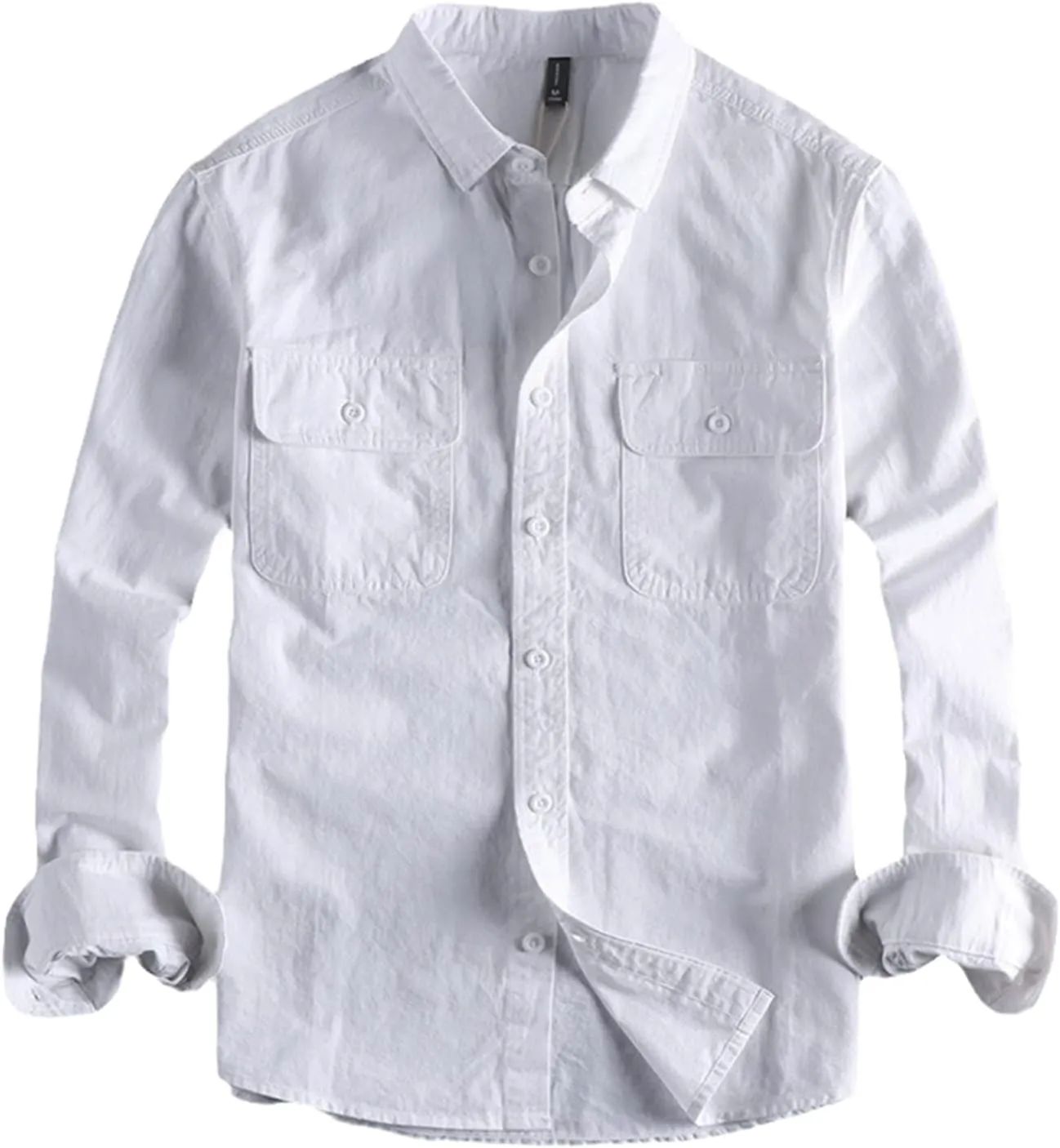 Cargo Shirts Men Washed Woven Breathable Comfortable All-Match Long Sleeve Sold Color Western Tops Shirts
