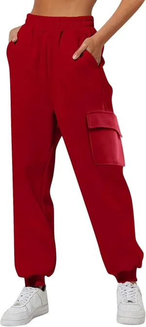 Cargo Sweatpants for Women Baggy Jogger Joggers High Waisted with Pockets