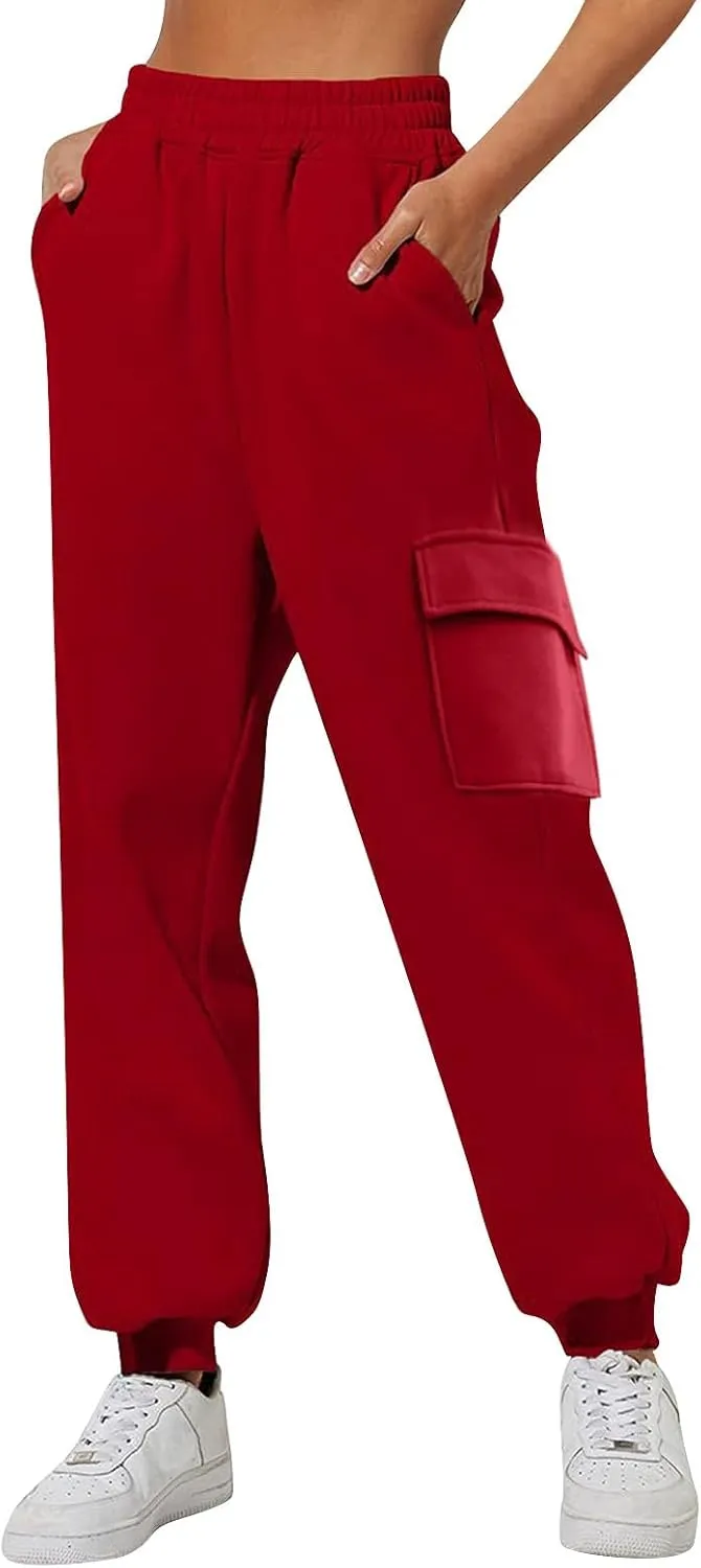 Cargo Sweatpants for Women Baggy Jogger Joggers High Waisted with Pockets
