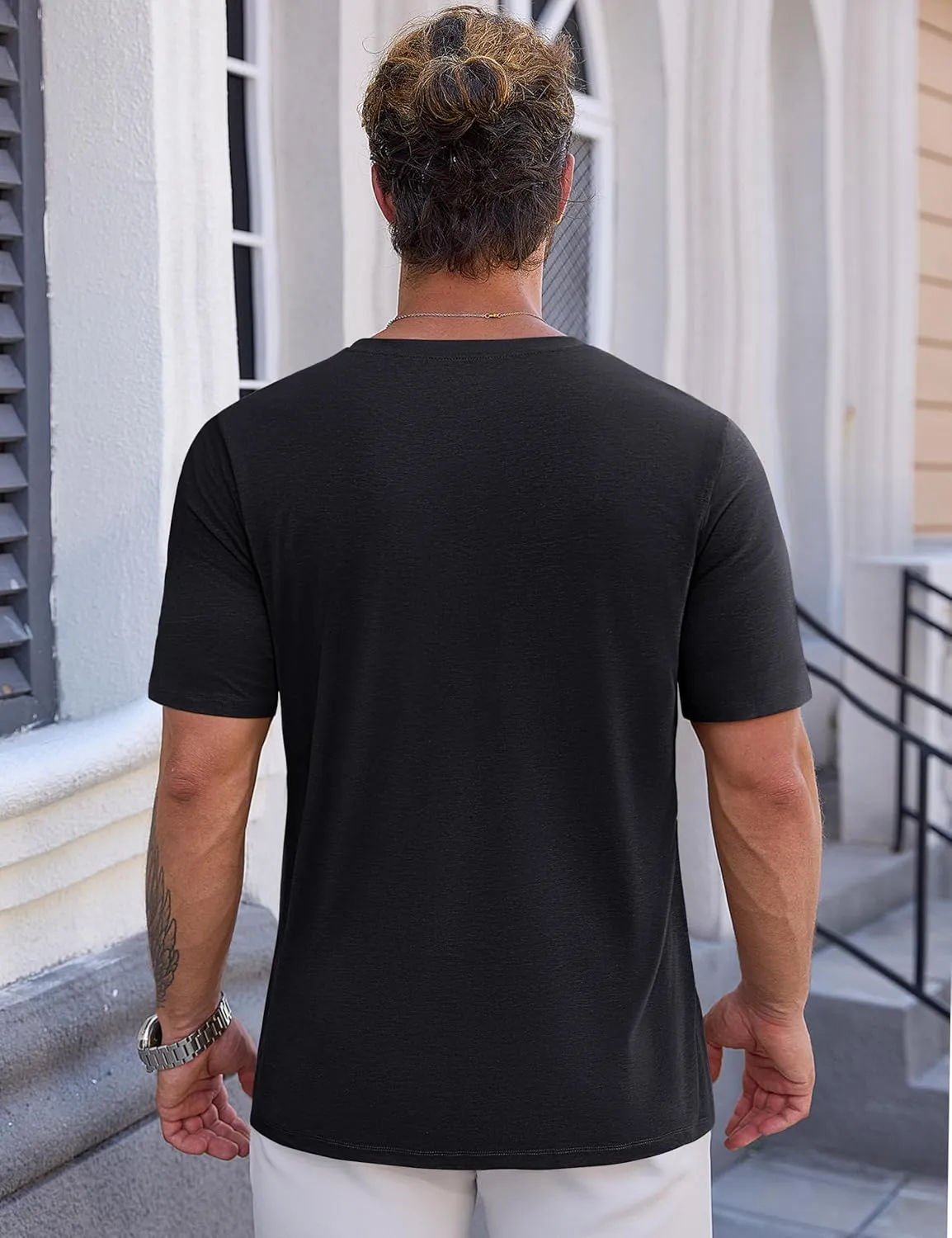 Cotrasen Mens T-Shirts Short Sleeve Cotton UPF 50  Lightweight Moisture Wicking Cooling Casual Crew Neck Basic Tee Shirts