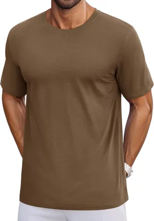 Cotrasen Mens T-Shirts Short Sleeve Cotton UPF 50  Lightweight Moisture Wicking Cooling Casual Crew Neck Basic Tee Shirts