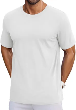 Cotrasen Mens T-Shirts Short Sleeve Cotton UPF 50  Lightweight Moisture Wicking Cooling Casual Crew Neck Basic Tee Shirts