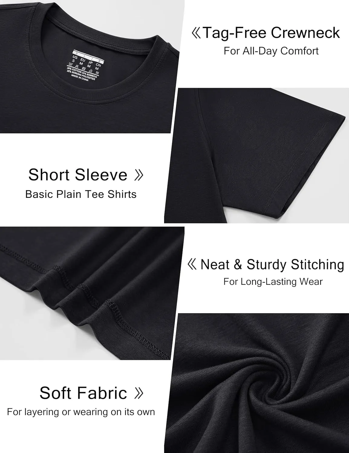 Cotrasen Mens T-Shirts Short Sleeve Cotton UPF 50  Lightweight Moisture Wicking Cooling Casual Crew Neck Basic Tee Shirts