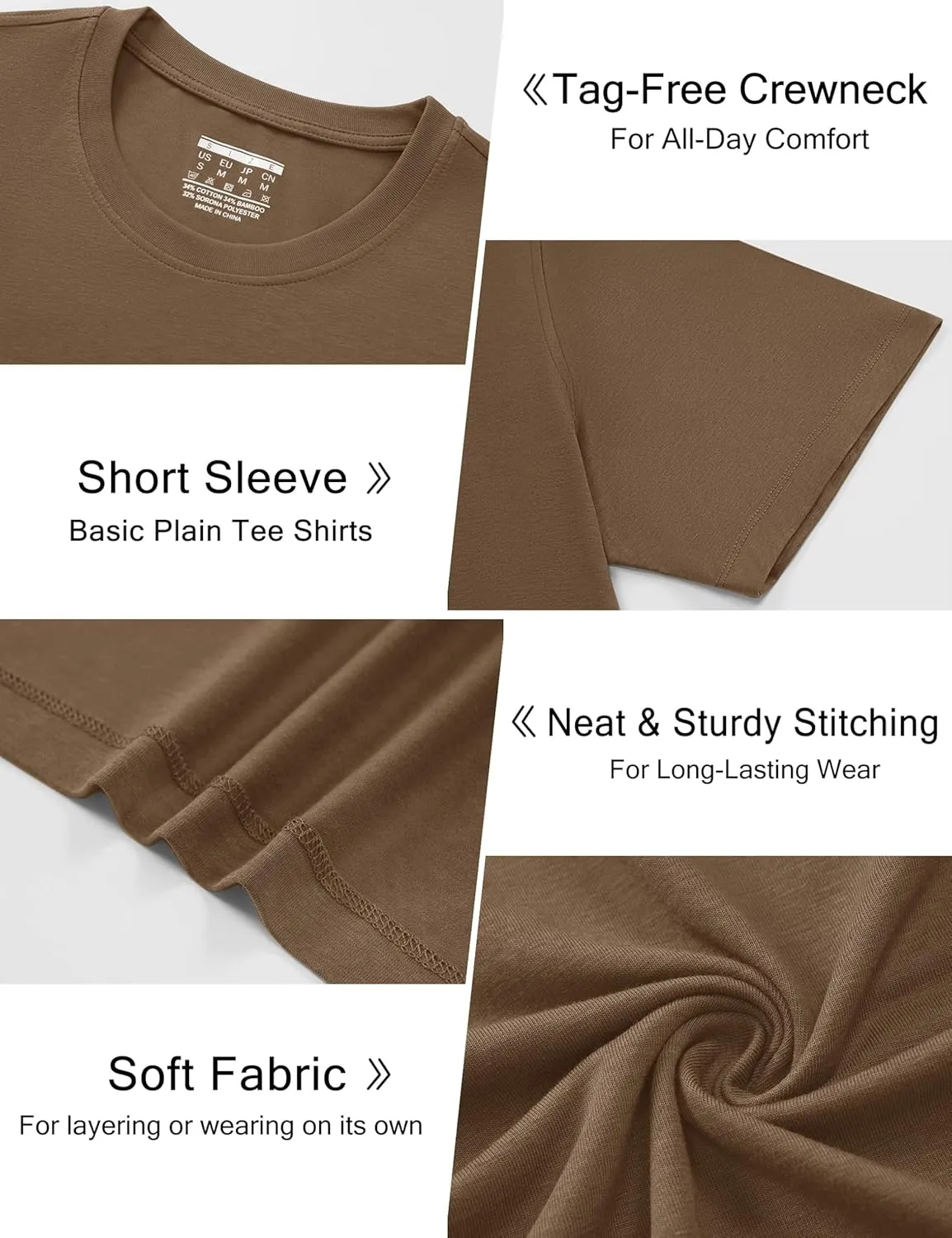 Cotrasen Mens T-Shirts Short Sleeve Cotton UPF 50  Lightweight Moisture Wicking Cooling Casual Crew Neck Basic Tee Shirts