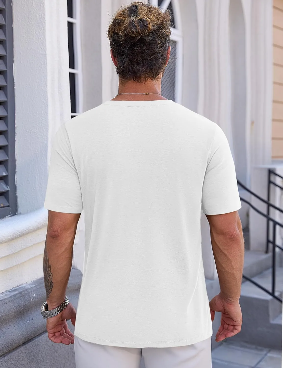 Cotrasen Mens T-Shirts Short Sleeve Cotton UPF 50  Lightweight Moisture Wicking Cooling Casual Crew Neck Basic Tee Shirts