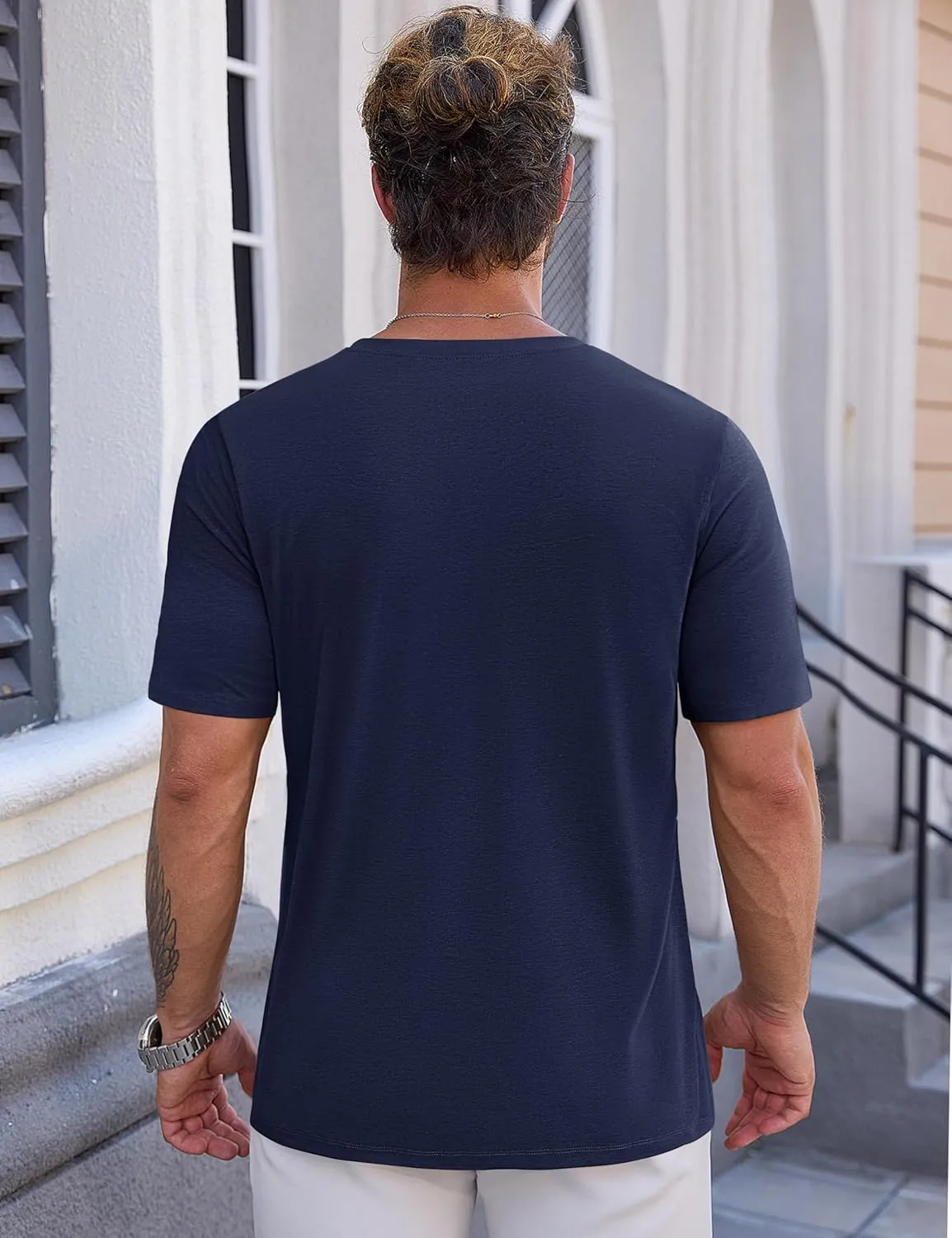 Cotrasen Mens T-Shirts Short Sleeve Cotton UPF 50  Lightweight Moisture Wicking Cooling Casual Crew Neck Basic Tee Shirts