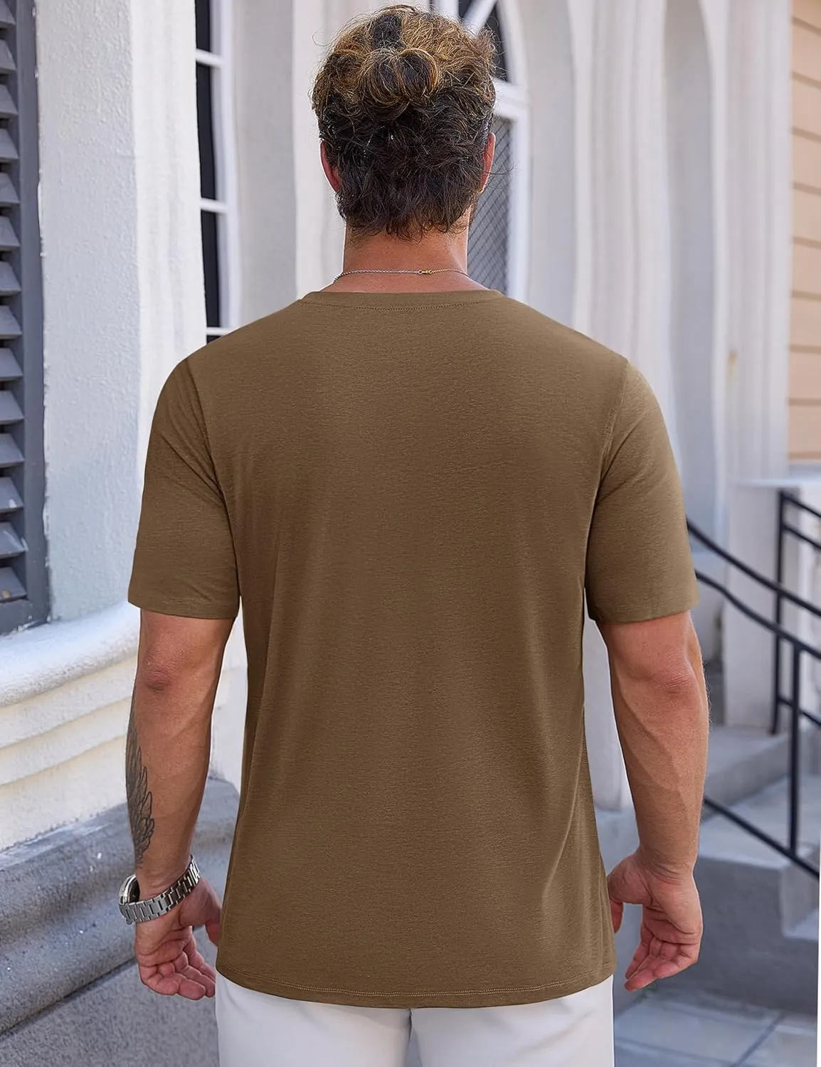 Cotrasen Mens T-Shirts Short Sleeve Cotton UPF 50  Lightweight Moisture Wicking Cooling Casual Crew Neck Basic Tee Shirts