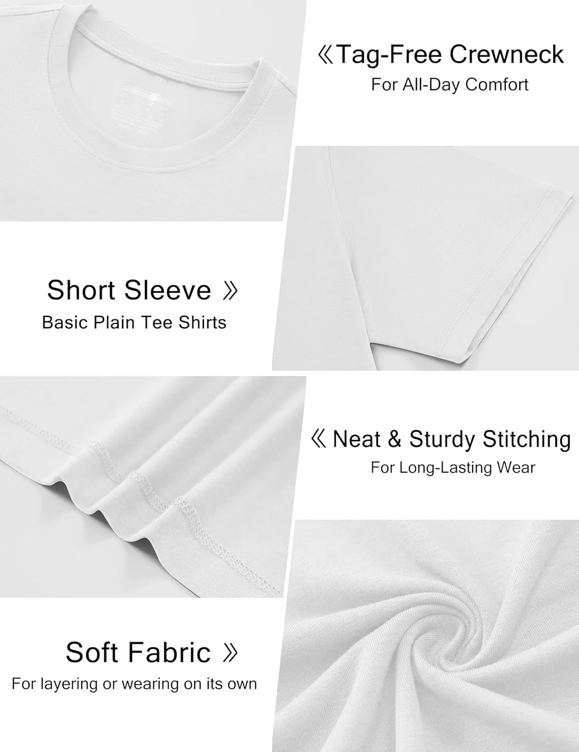 Cotrasen Mens T-Shirts Short Sleeve Cotton UPF 50  Lightweight Moisture Wicking Cooling Casual Crew Neck Basic Tee Shirts
