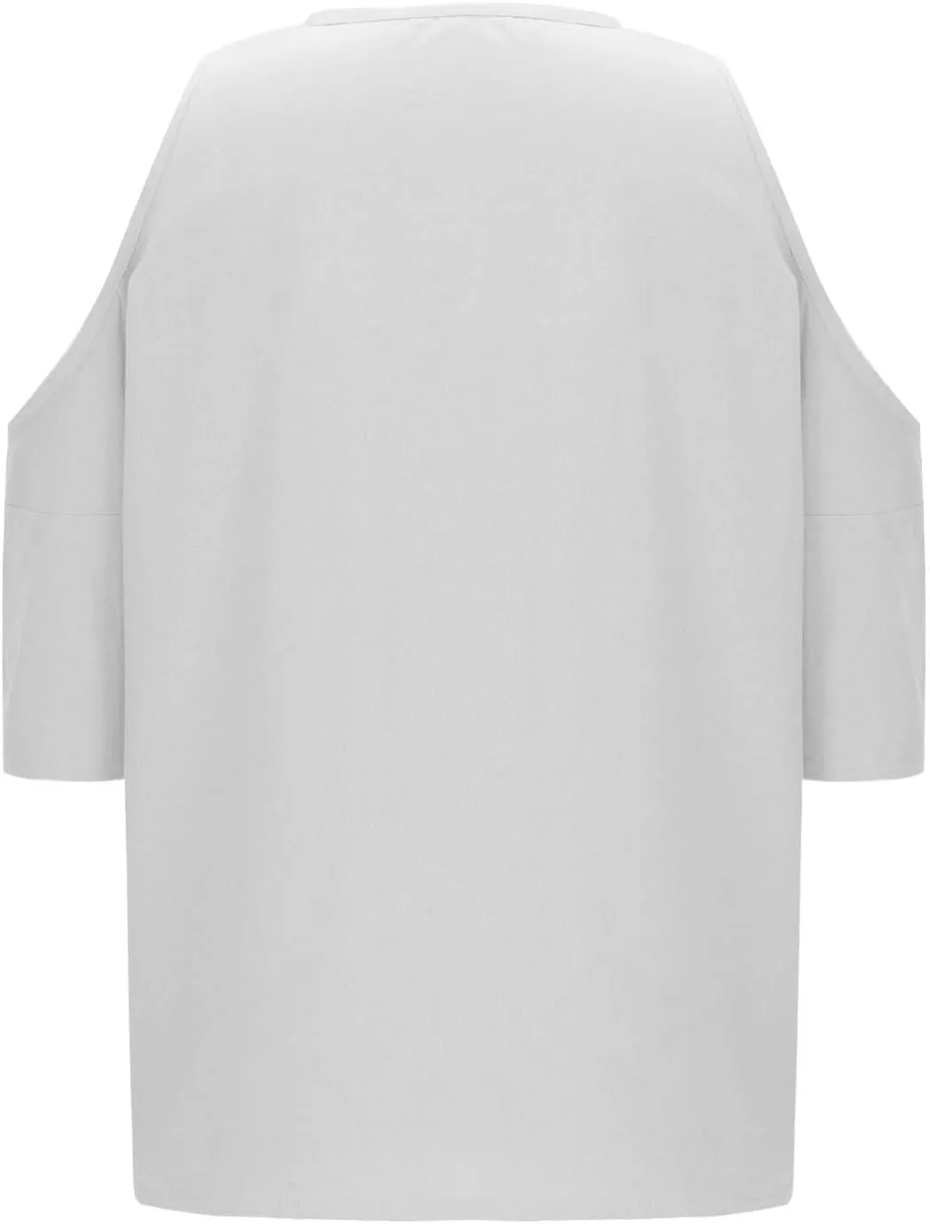 Cotton Linen Top for Women Plus Size Cold Shoulder 3/4 Sleeve Casual Summer Blouse T Shirt Fashion Loose Tunic Shirt