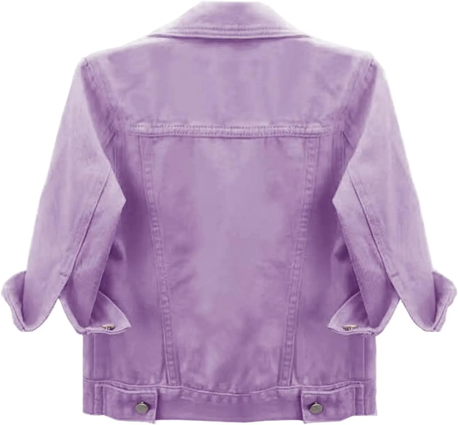 Cropped Jean Jacket for Women Cropped Denim Jacket 3/4 Sleeve Short Jackets Button Down Trucker Jackets Trendy Coats