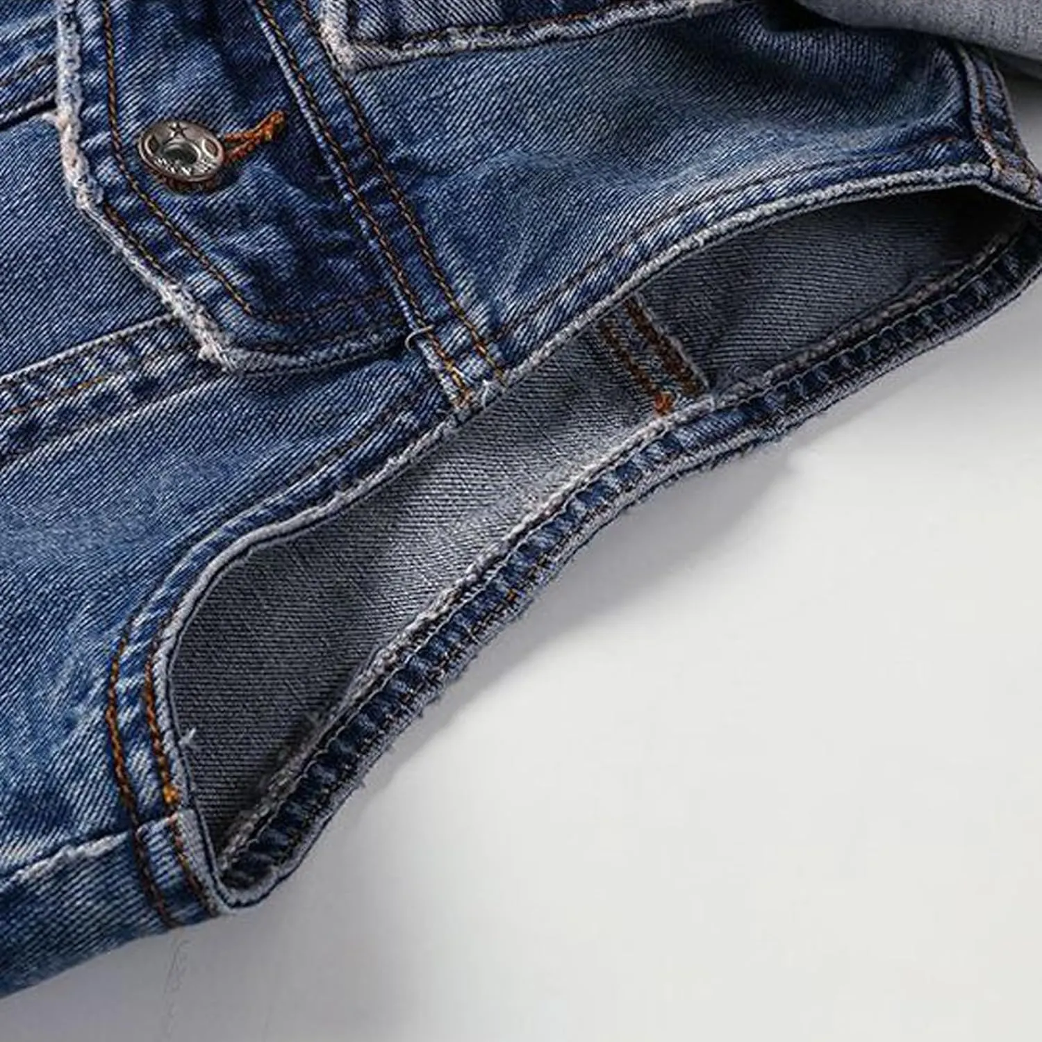 Cropped Jean Jacket for Women Denim Vest Distressed Sleeveless Denim Vest with Detachable Hoodie Waistcoat with Pocket