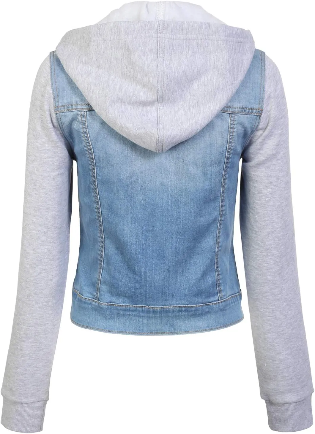 Design by Olivia Women's Classic Casual Hooded Denim Jacket