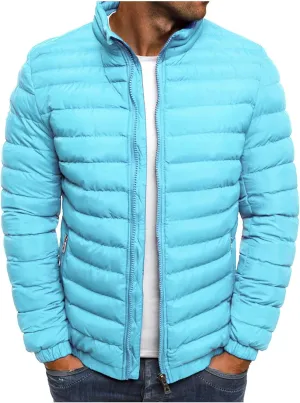Down Jacket Men, Men's Down Jackets & Parkas Fashion Solid Color Warm Fleece Warm Outdoor Full Zipper Casual Jacket