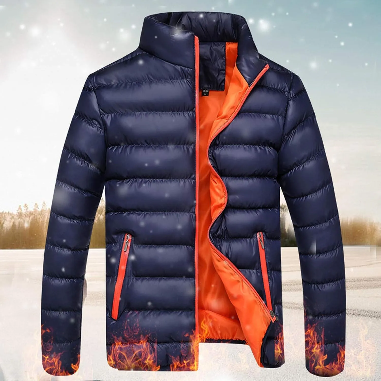 Down Jacket Men, Men's Puffer Jacket Waterproof Winter Parka jacket Warm Thicken Ski Coat Winter Jackets Coat for Men