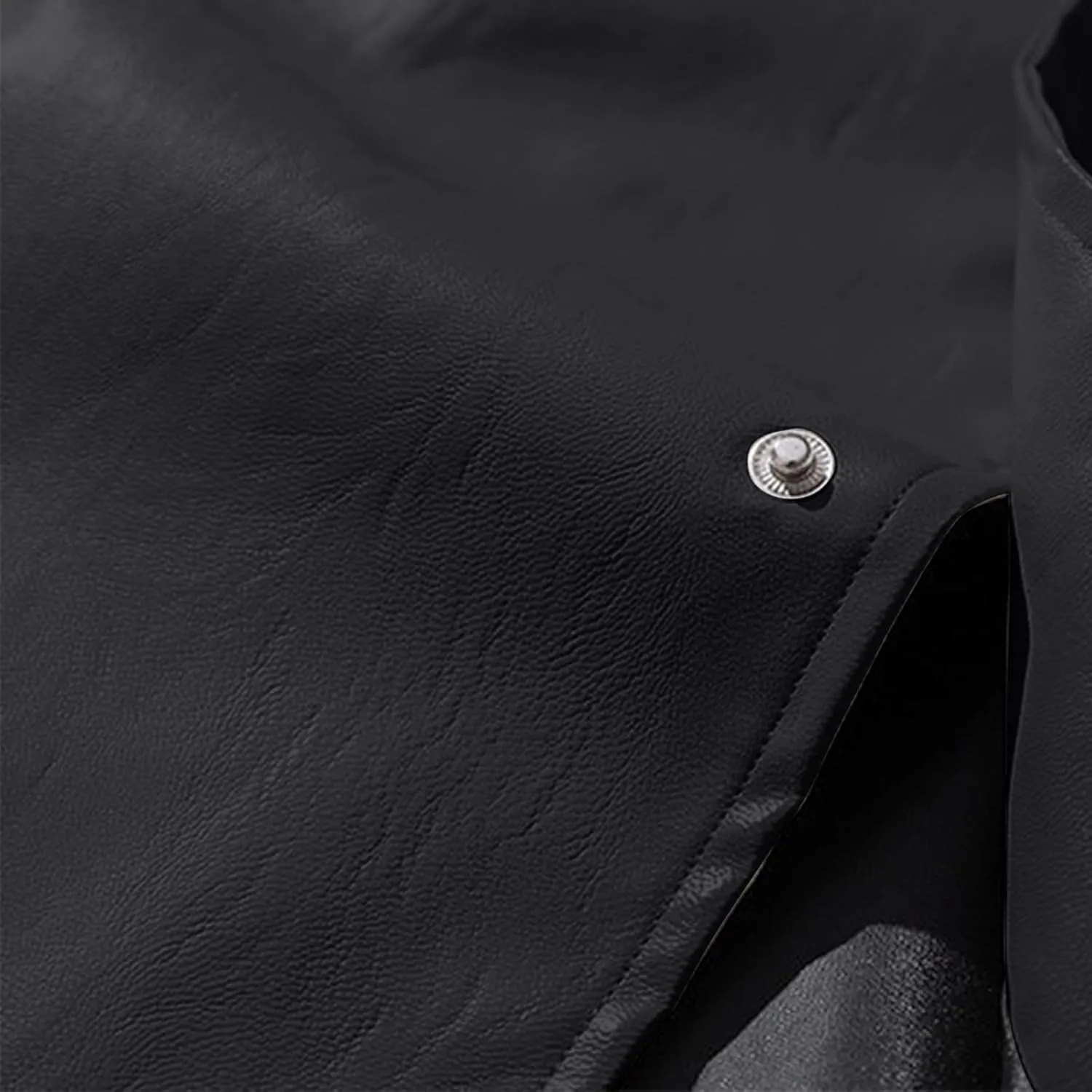 Faux Leather Jacket Mens Biker Jacket Slim Fit Lapel Collar PU Motorcycle Jacket Lightweight Bomber Jackets for Men
