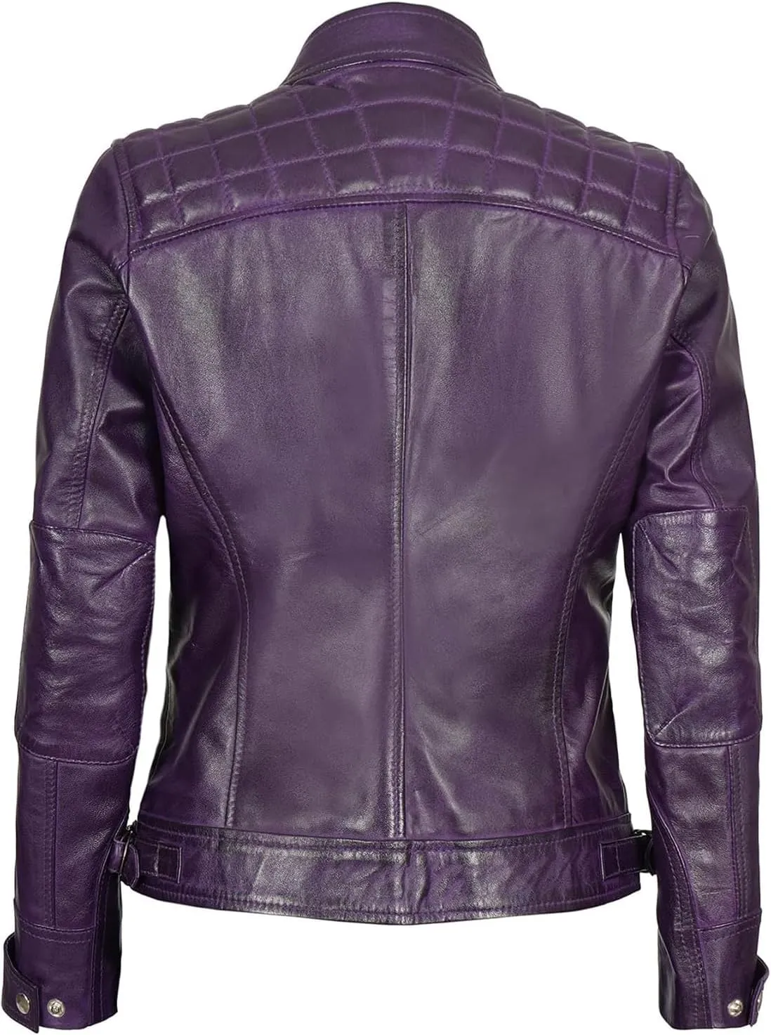 fjackets Real Leather Jacket Women - Premium Lambskin Moto Style Leather Jacket For Womens