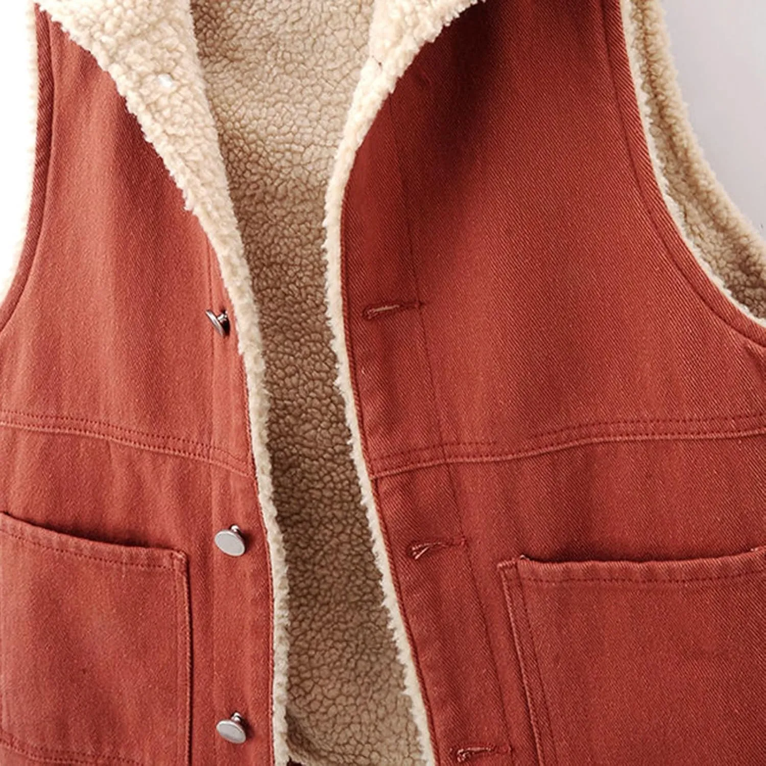 Fleece Denim Jackets for Women Winter Warm Sherpa Lined Jean Coat Tops Casual Long Sleeve Thicken Plush Jacket