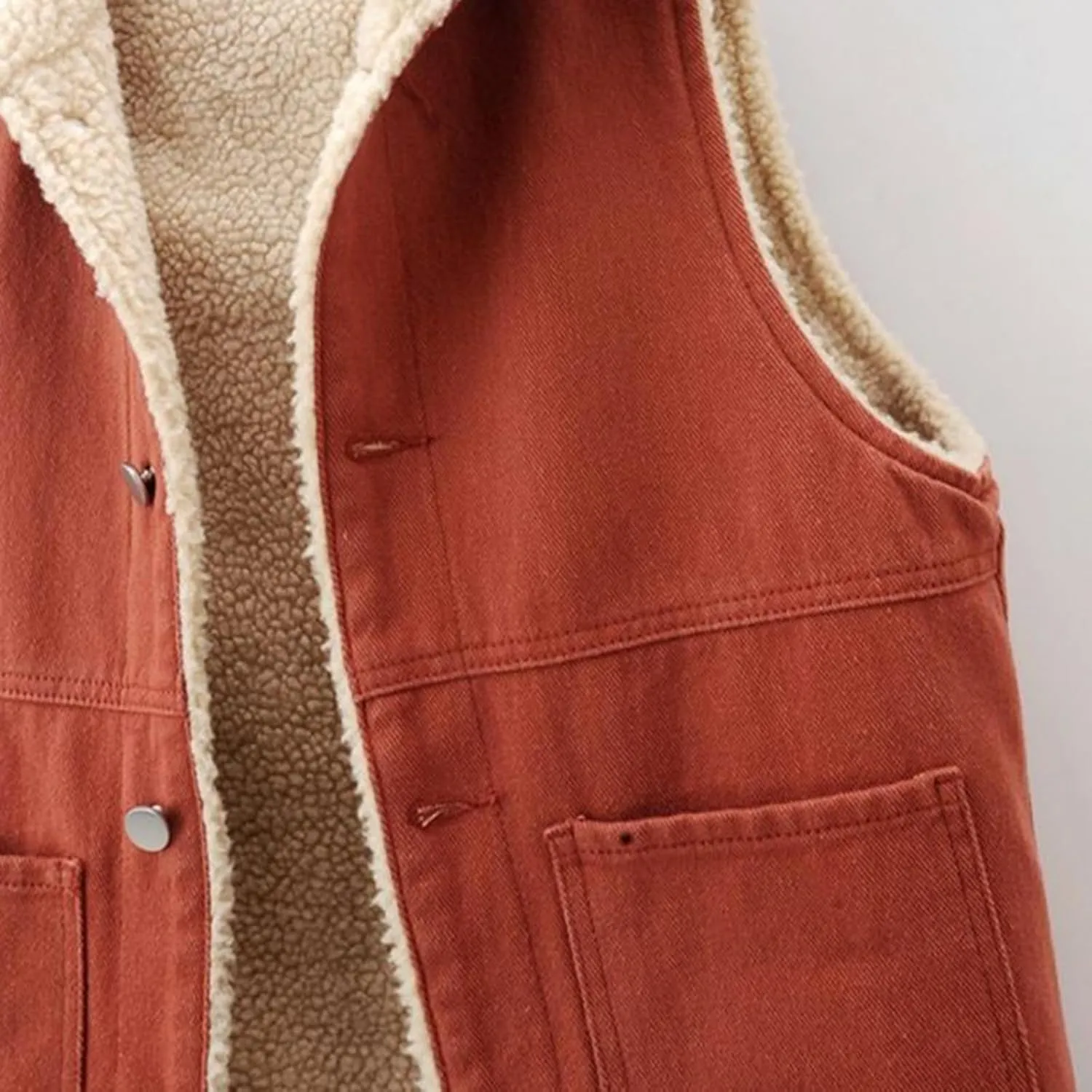 Fleece Denim Jackets for Women Winter Warm Sherpa Lined Jean Coat Tops Casual Long Sleeve Thicken Plush Jacket