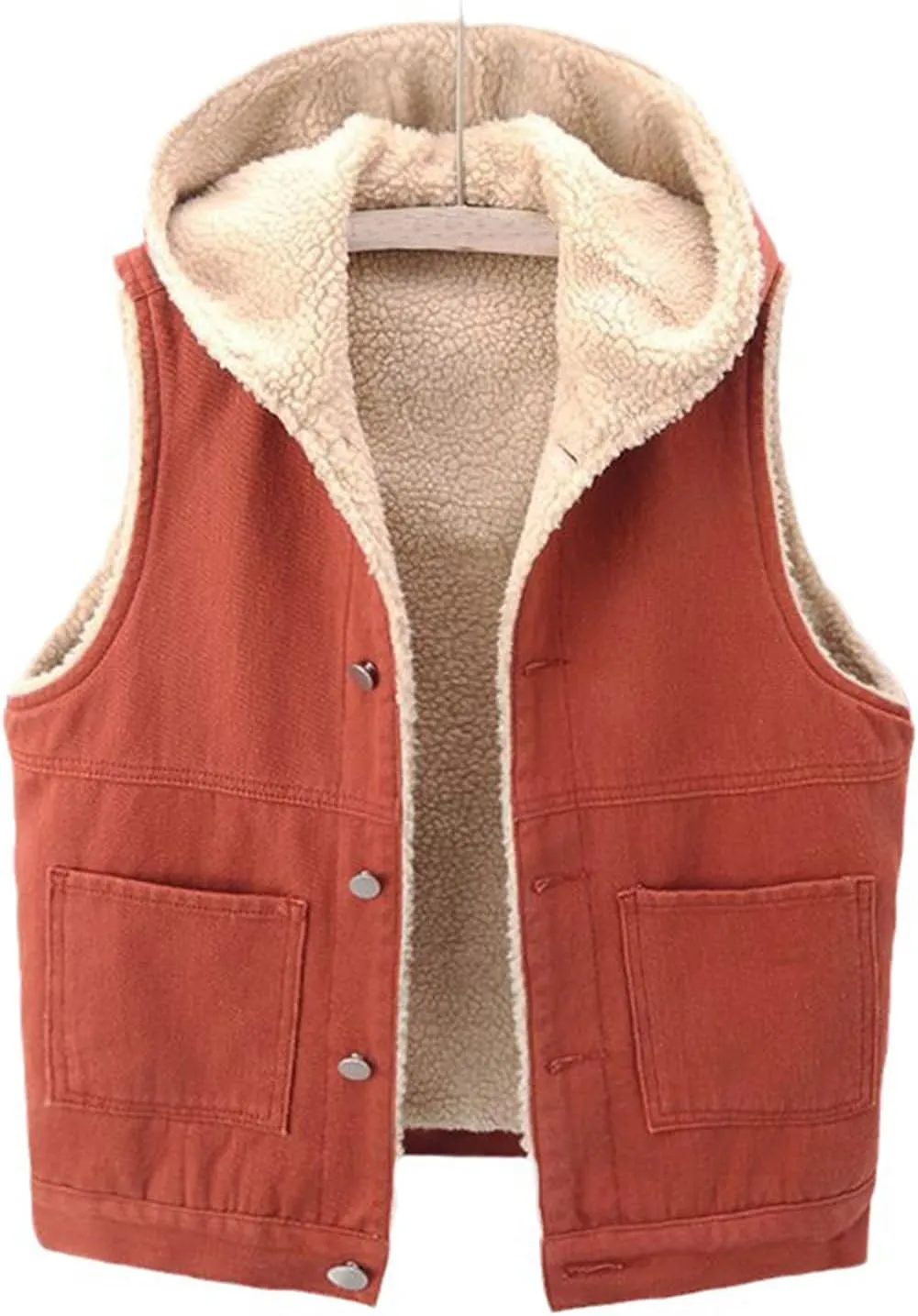Fleece Denim Jackets for Women Winter Warm Sherpa Lined Jean Coat Tops Casual Long Sleeve Thicken Plush Jacket