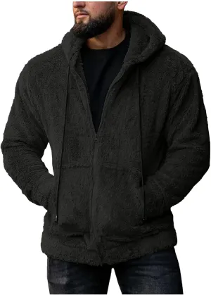 Fleece Jacket Men, Men's Outdoor Casual Fleece Sherpa Lined Button Down Shirt Jacket Heavyweight Jacket Coats