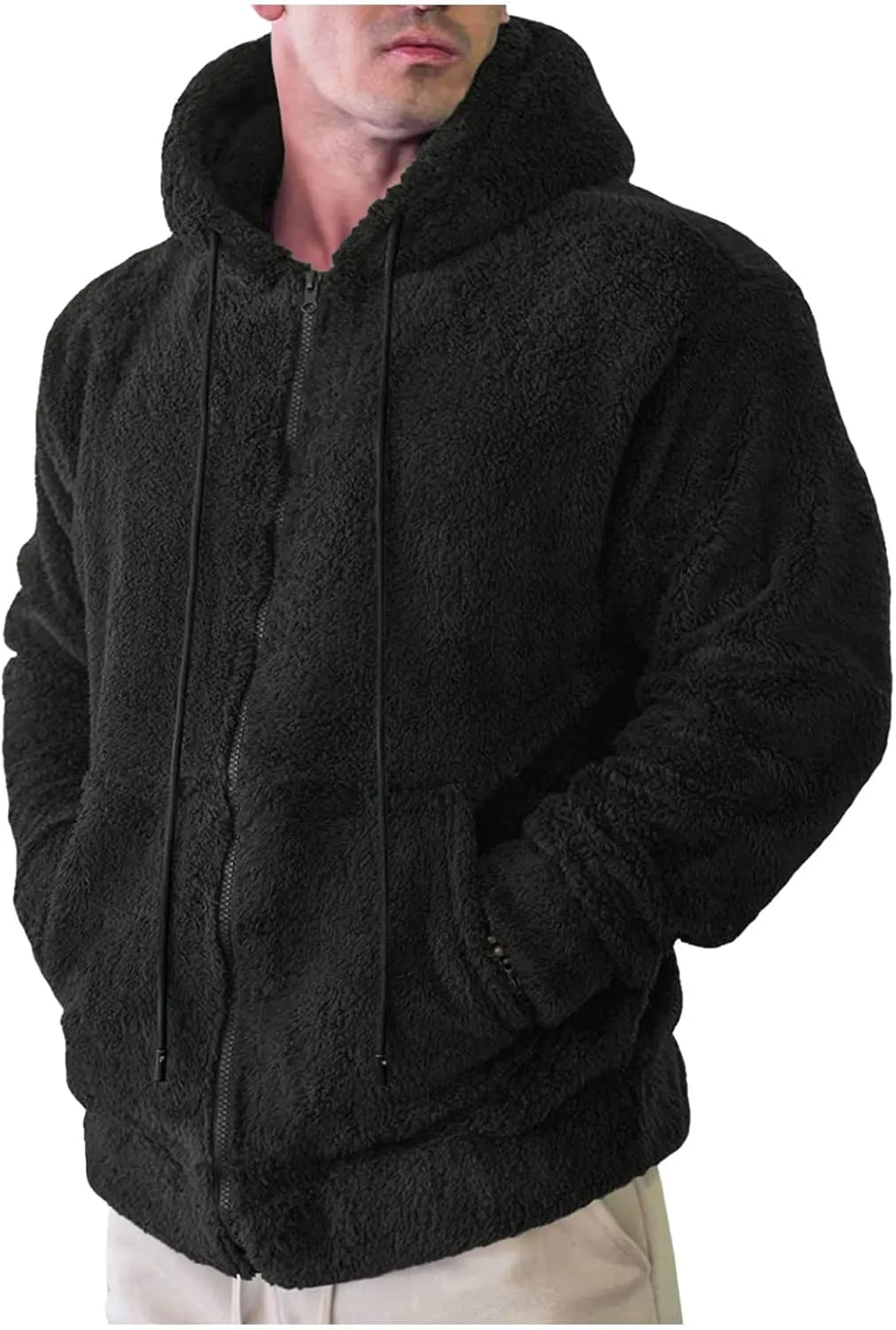 Fleece Jacket Men, Men's Outdoor Casual Fleece Sherpa Lined Button Down Shirt Jacket Heavyweight Jacket Coats
