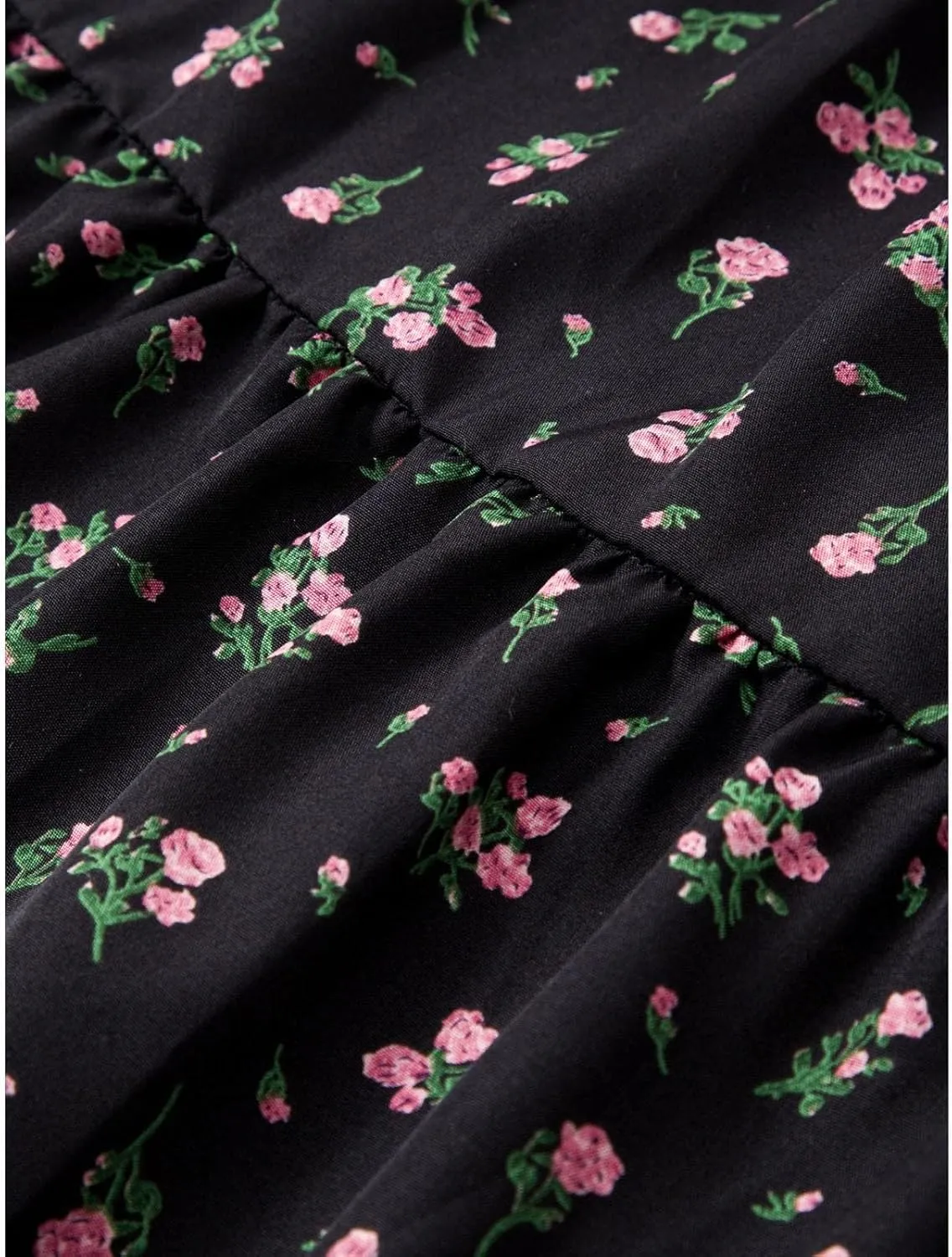 Floral Maxi Skirts for Women Flowy Boho Pleated A-Line Summer Beach Elastic Waist Splicing Swing Long Skirts