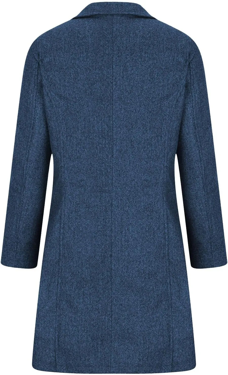 hlysgo Women Winter Wool Blend Pea Coat Mid-Long Trench Coat Single-Breasted Lapel Jacket Outwear with Pockets