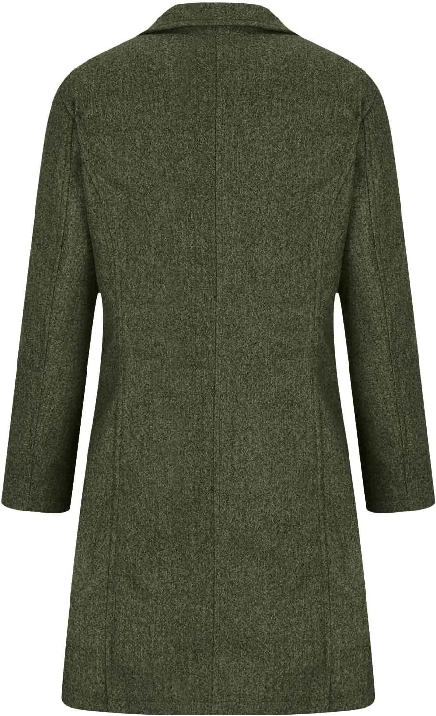 hlysgo Women Winter Wool Blend Pea Coat Mid-Long Trench Coat Single-Breasted Lapel Jacket Outwear with Pockets