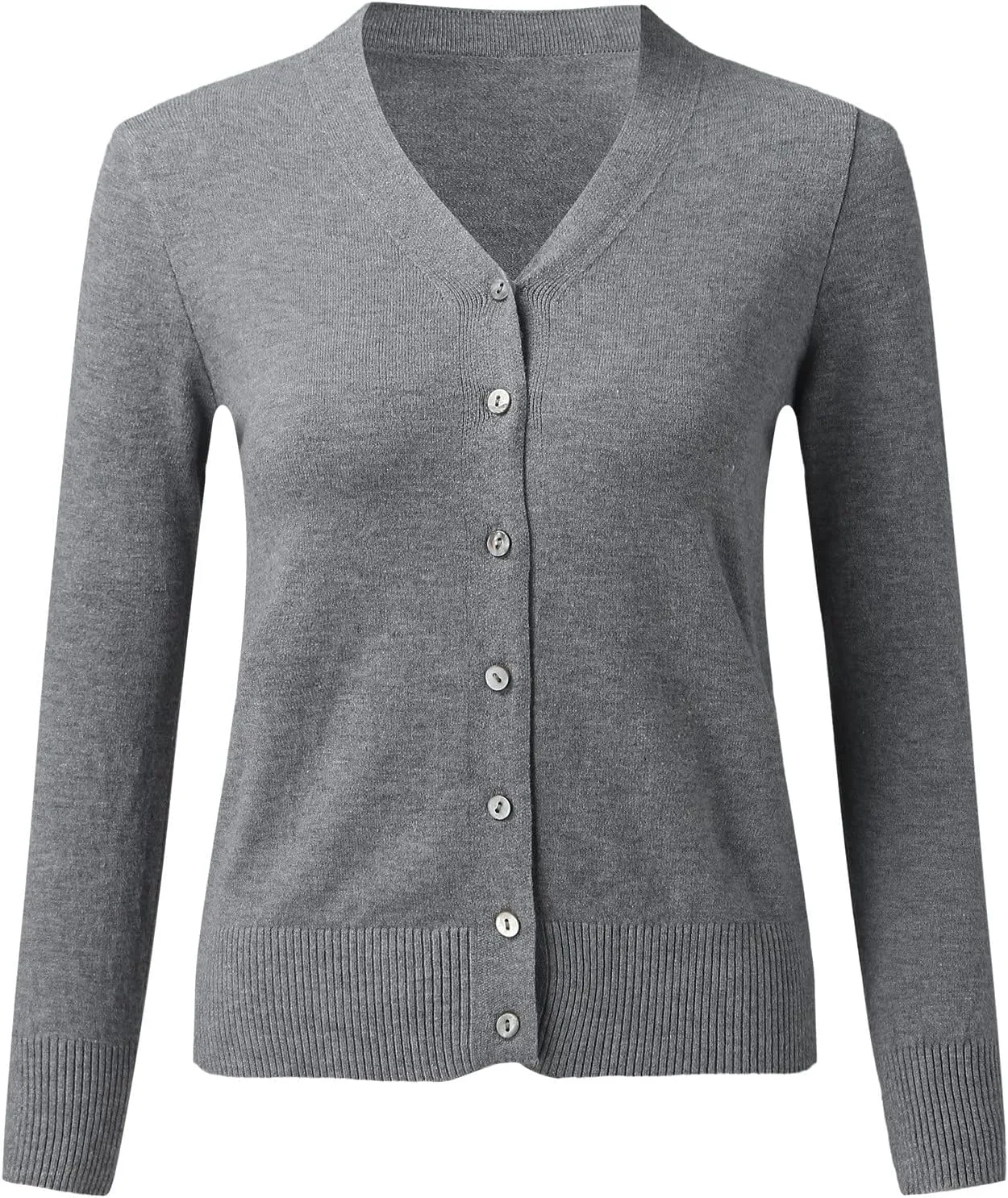 iLH Cardigan Sweaters for Women Open Front Lightweight Sweater Button Down V-Neck Knit Outer Casual Plus Size Fall Tops