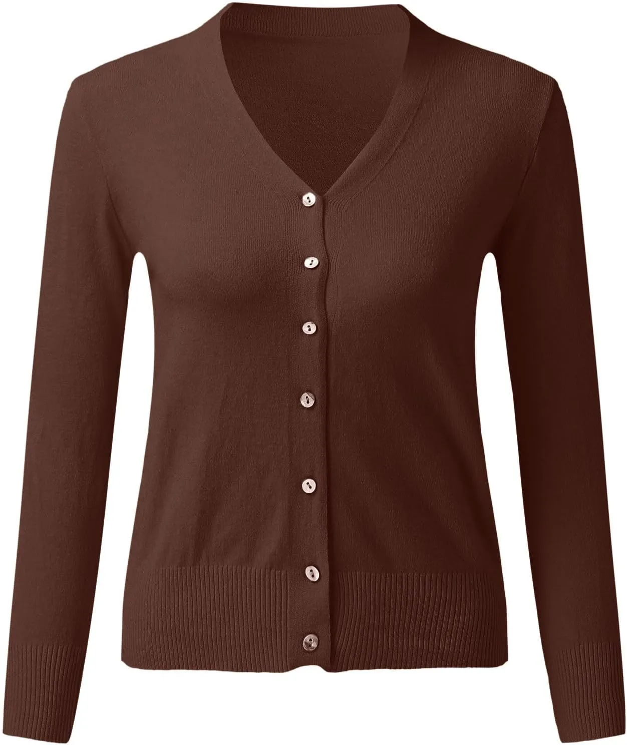 iLH Cardigan Sweaters for Women Open Front Lightweight Sweater Button Down V-Neck Knit Outer Casual Plus Size Fall Tops