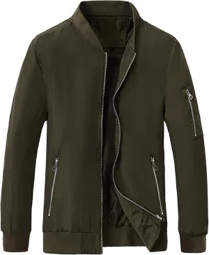 JEsilunmaMY Lightweight Bomber Jackets for Men Casual Sportwear Varsity Baseball Jacket Winter Warm Padded Coats Outwear
